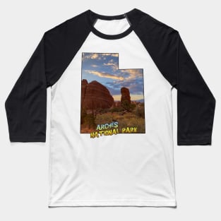 Utah Outline (Arches National Park) Baseball T-Shirt